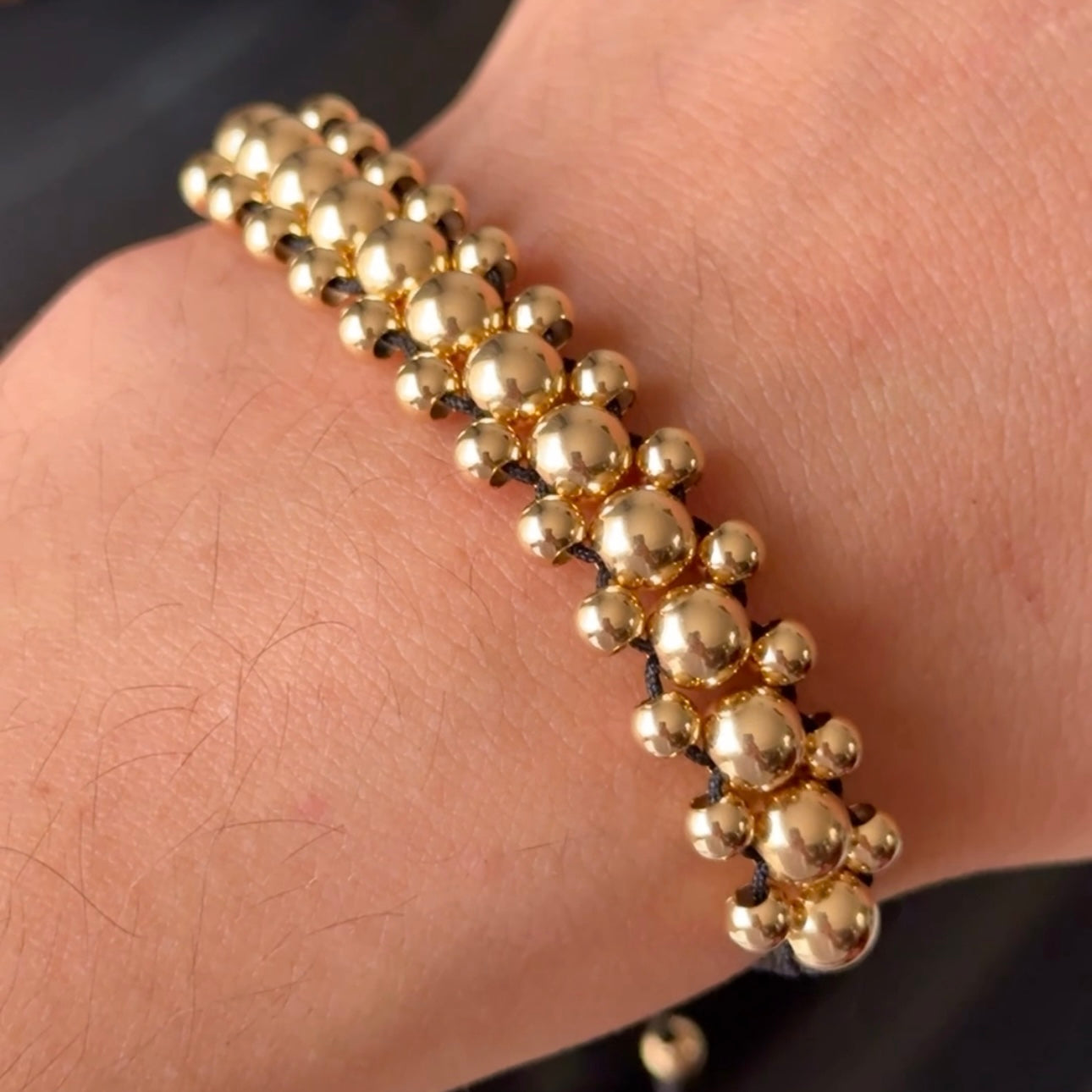 Pulsera Triple Carril / Balines Oro 18K