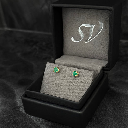 Topos 4mm / Esmeraldas Colombianas / Oro 18K