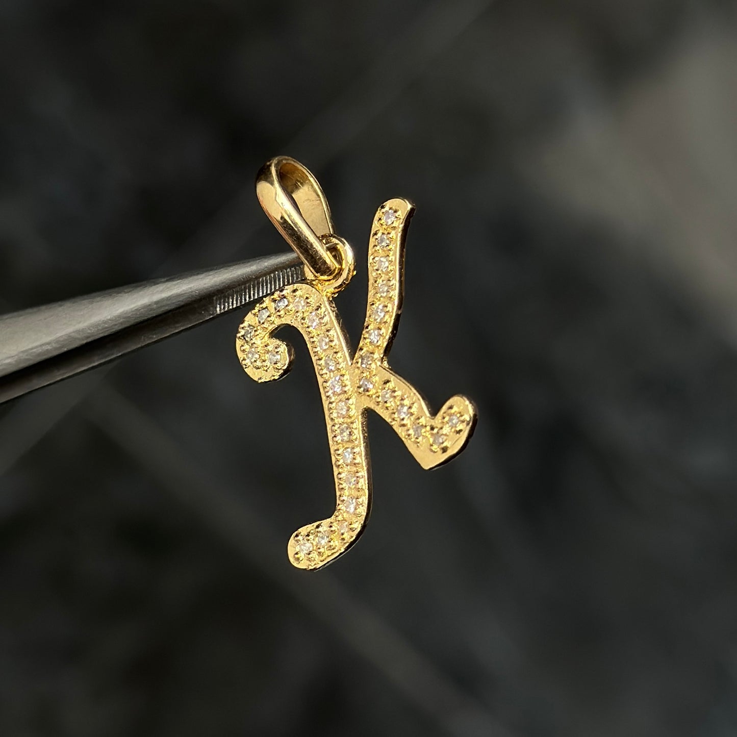 Dije Inicial “K” / Diamantes / Oro 18K