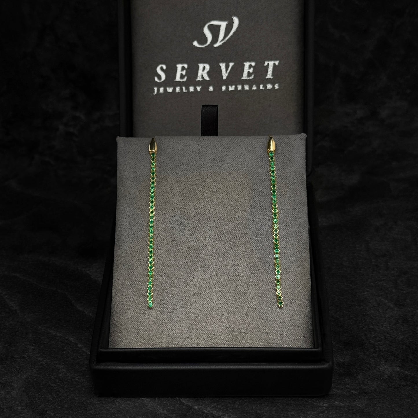 Aretes Alta Joyería / Esmeraldas Colombianas / Oro 18K