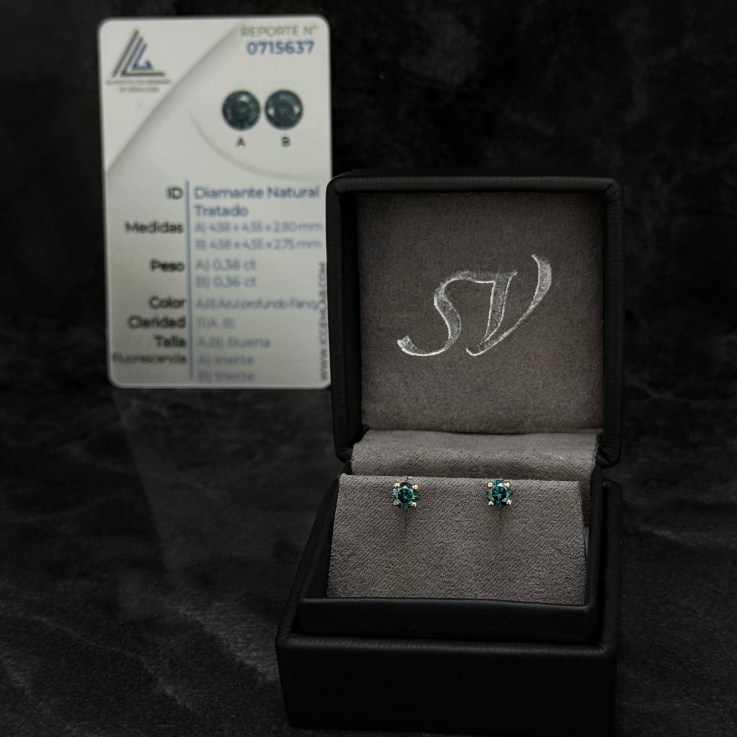 Topos de Lujo / Diamantes Azul Profundo Fancy Certificados / Oro 18K