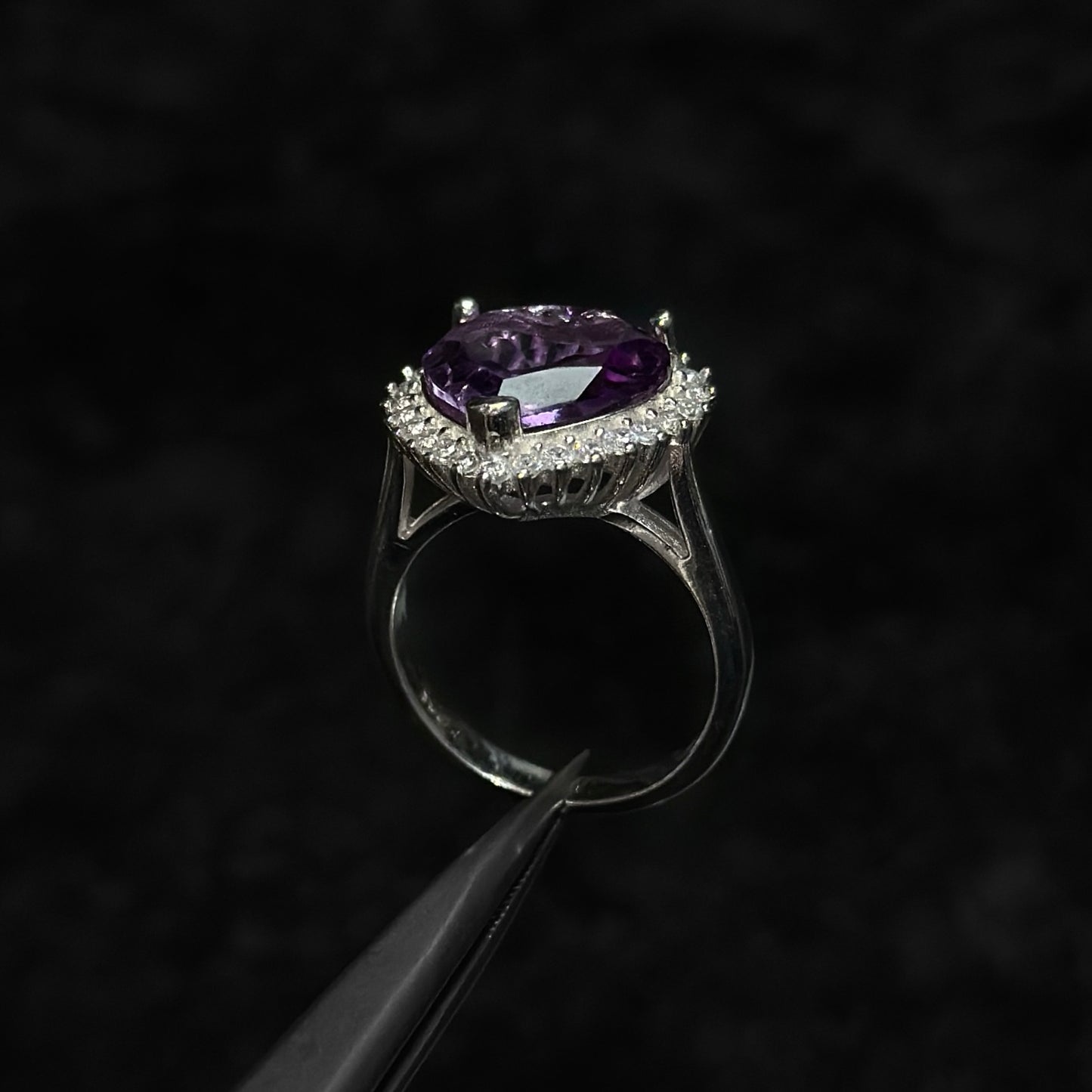 Anillo de Lujo #6 / Amatista Natural / Plata 925