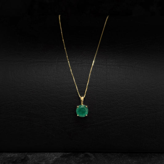 Cadena Veneciana Mini / Dije Esmeralda / Oro 18K