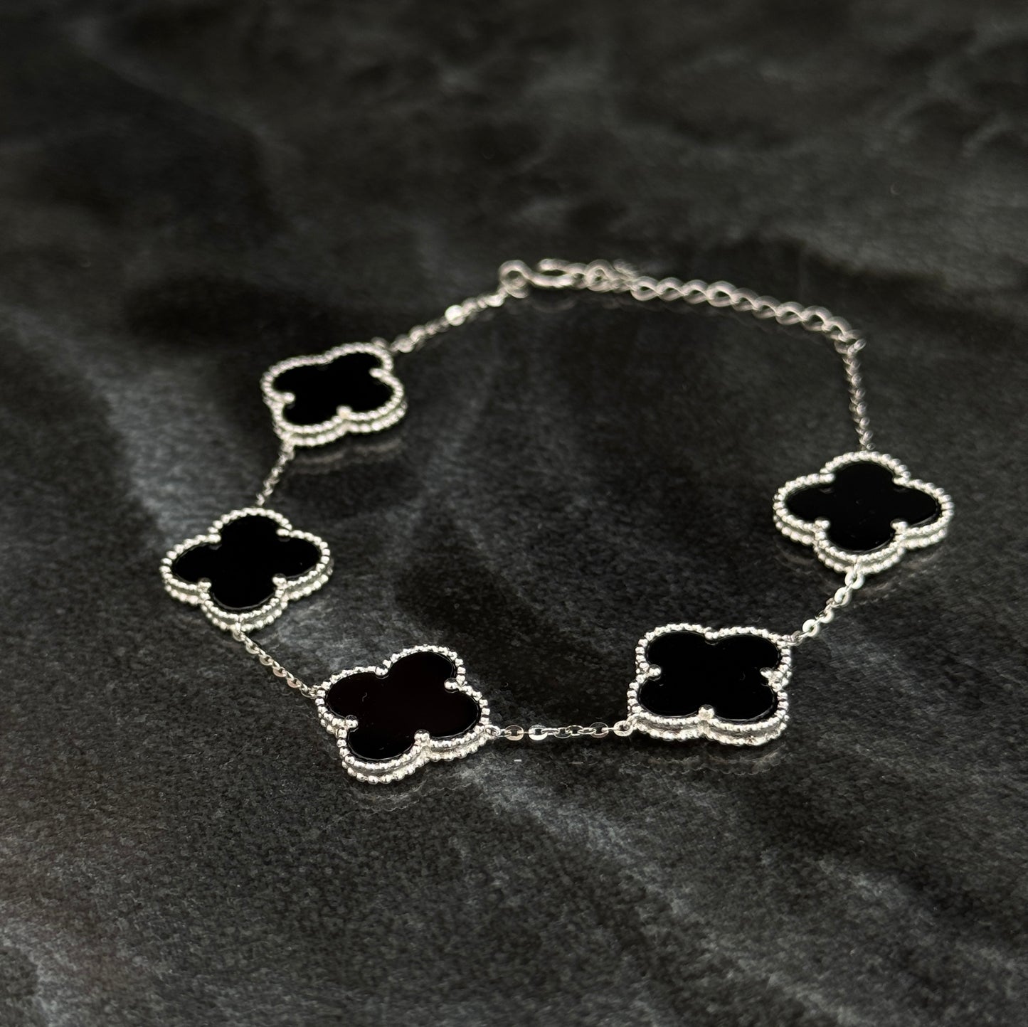 Pulso Lucky Clover / Black / Plata 925