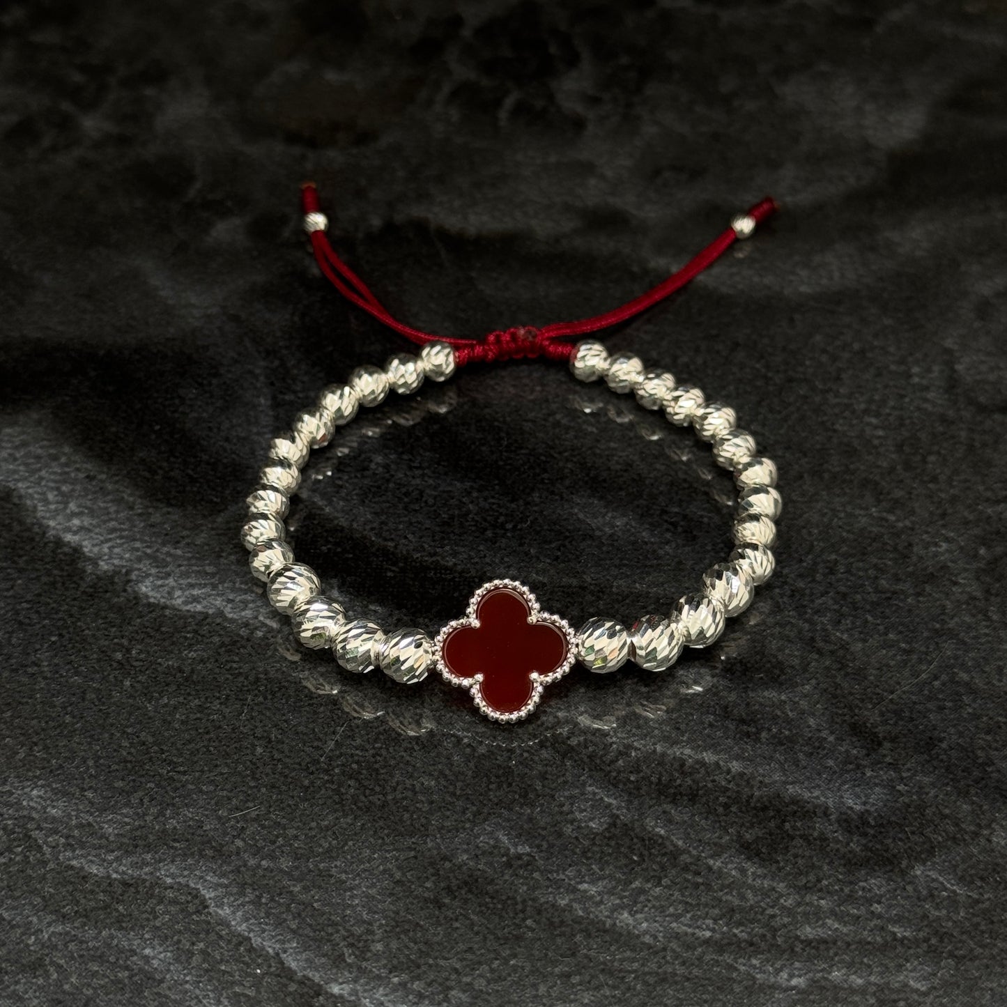 Pulsera Lucky Clover / Red / Plata 925