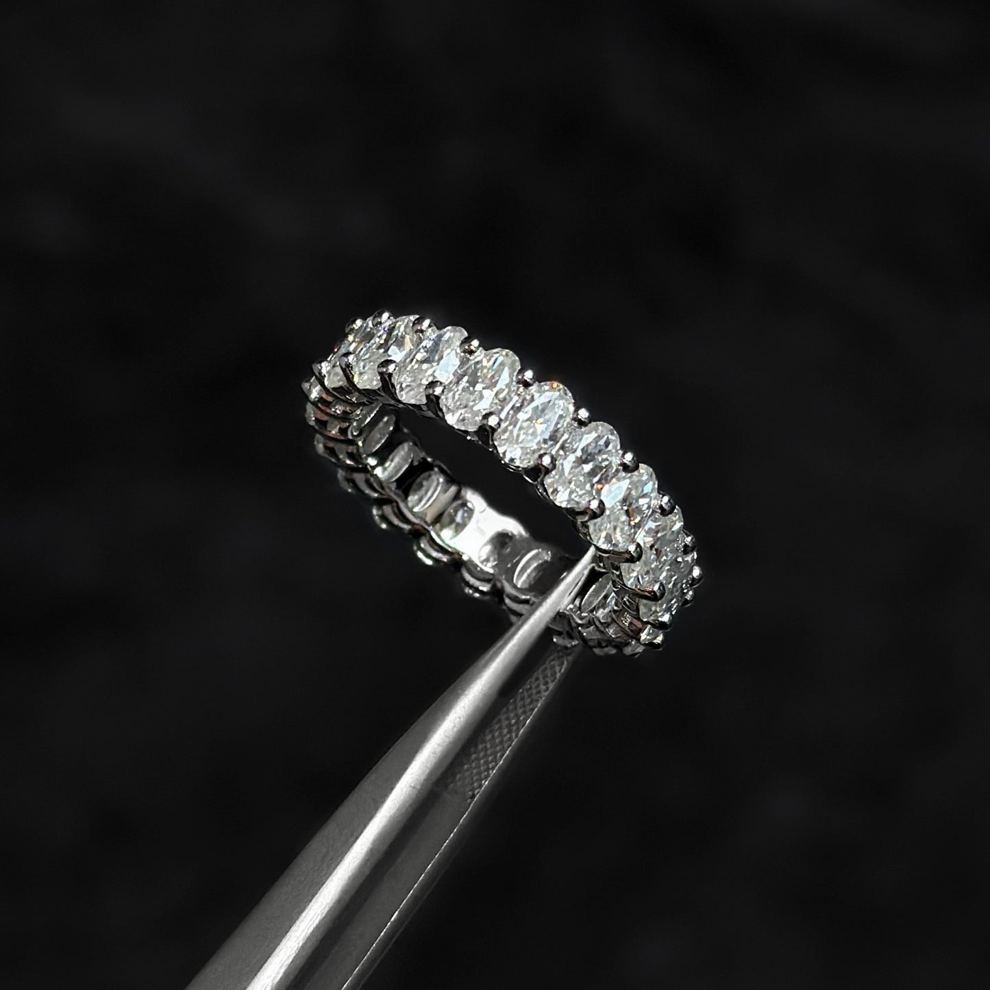 Anillo Sin Fin / Oval Cut / Moissanitas / Bajo Fabricación / Plata 925