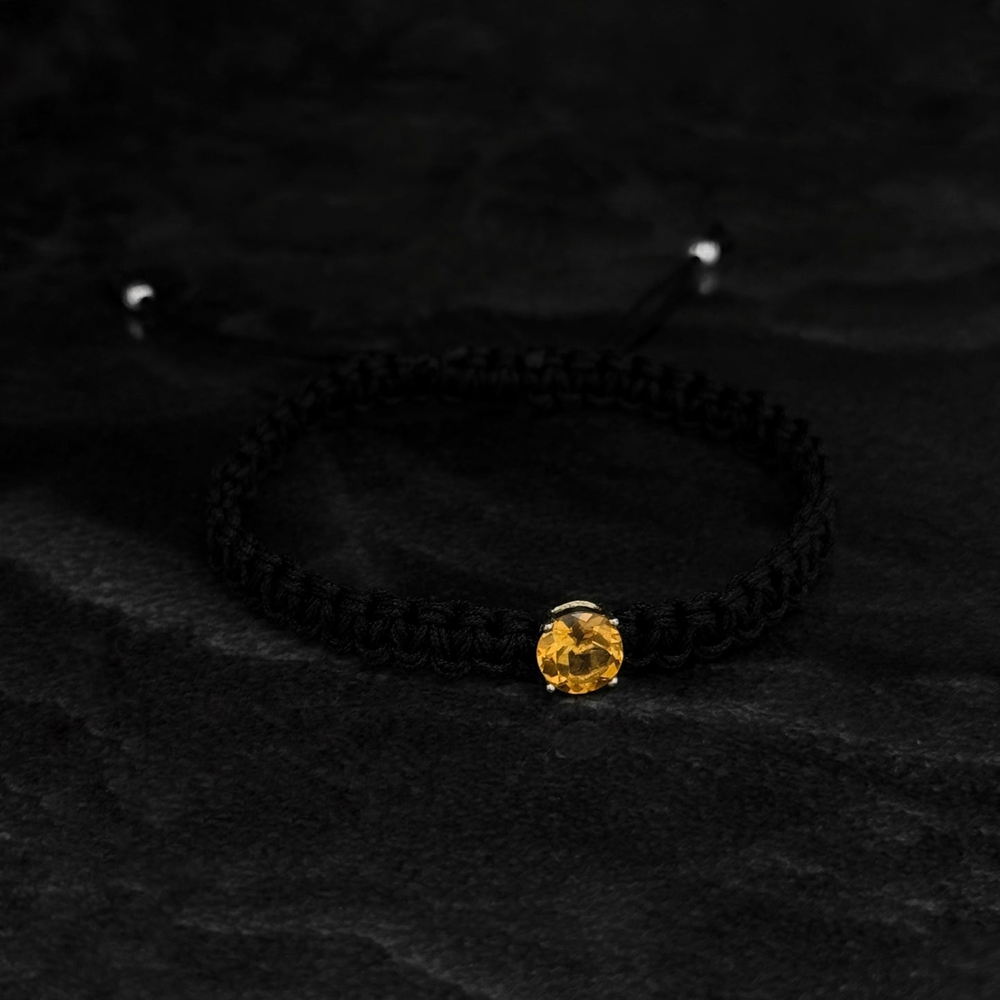Pulsera Tejida de Lujo / Citrino Natural / Plata 925