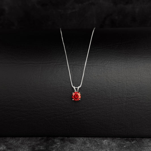 Cadena Veneciana / Dije Moissanita 6.5mm “Red” / Plata 925