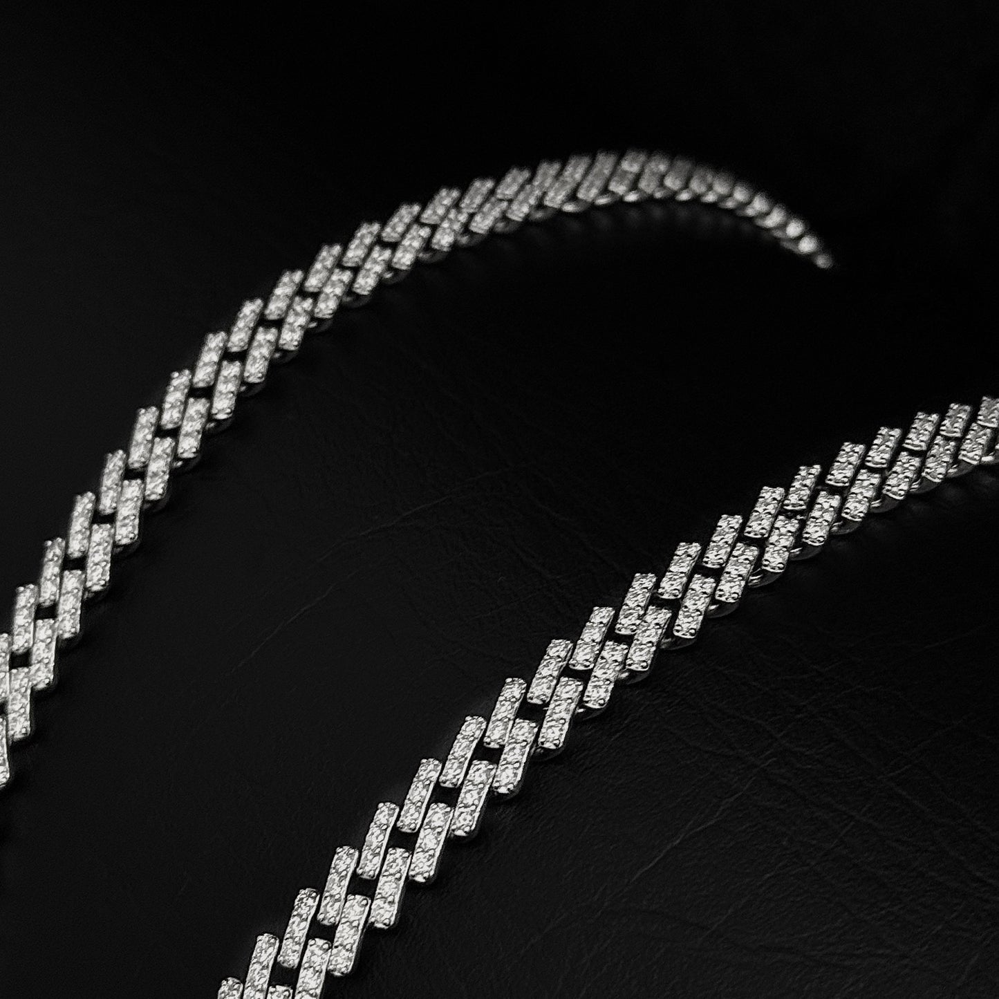 Cadena Cubana Exclusiva 8mm / Moissanitas Lab / Plata 925