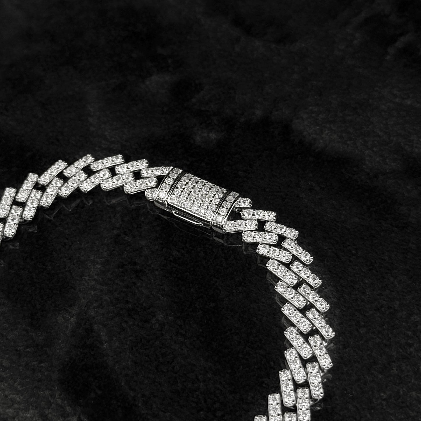 Pulsera Cubana Exclusiva 8mm / Moissanitas Lab / Plata 925