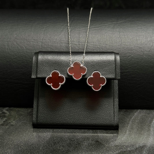 Set Exclusivo Lucky Clover Red / Plata 925