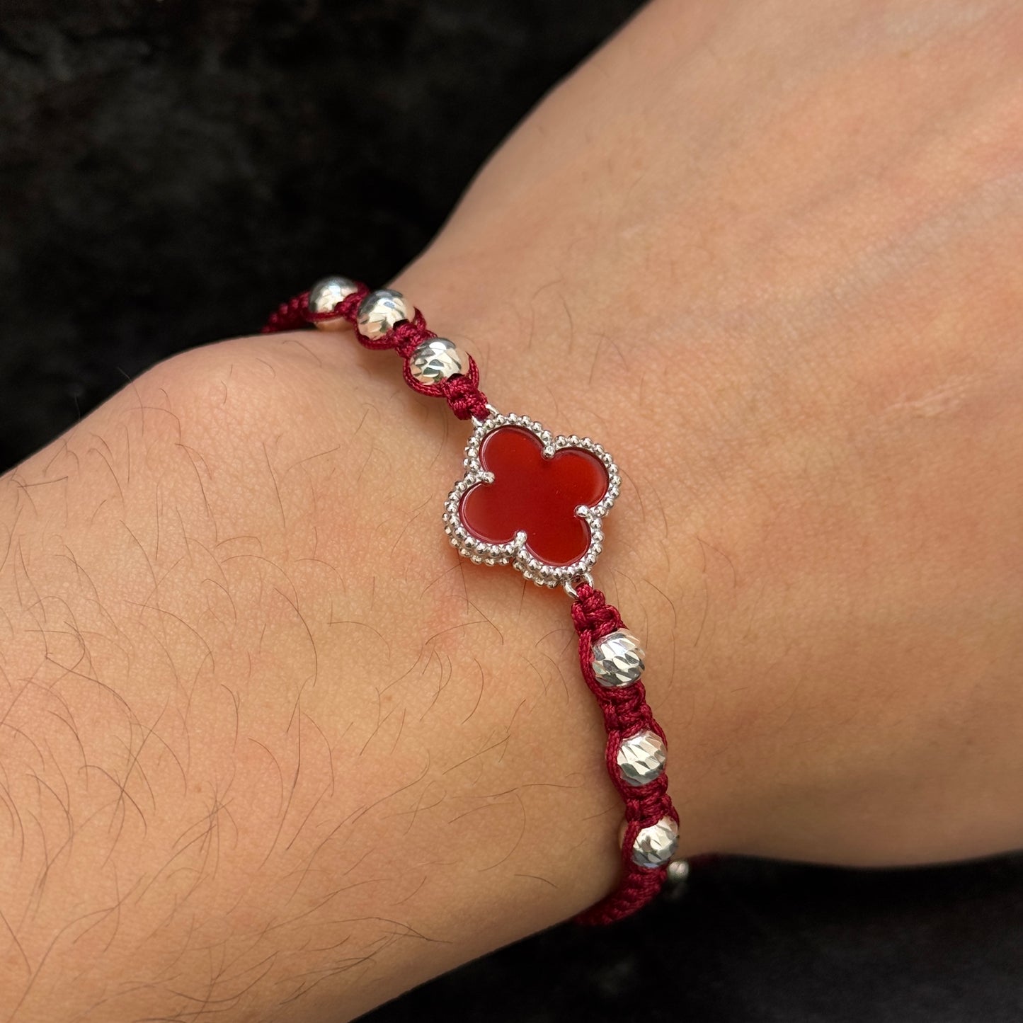 Pulsera Lucky Clover / Red / Plata 925