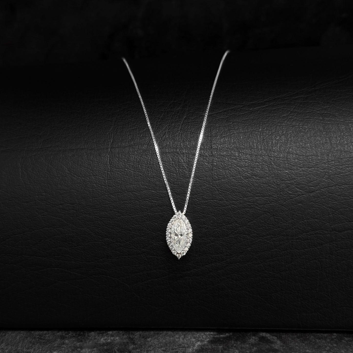 Cadena Veneciana & Dije Moissanita Marquesa / Bajo Fabricación / Plata 925