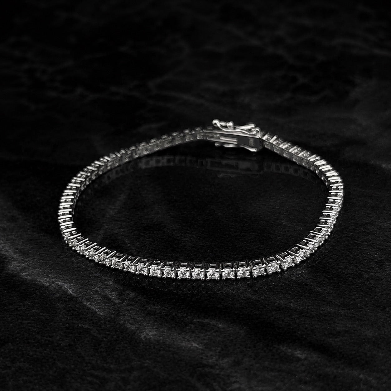 Pulsera Tenis 2mm / Full Moissanitas / Plata 925