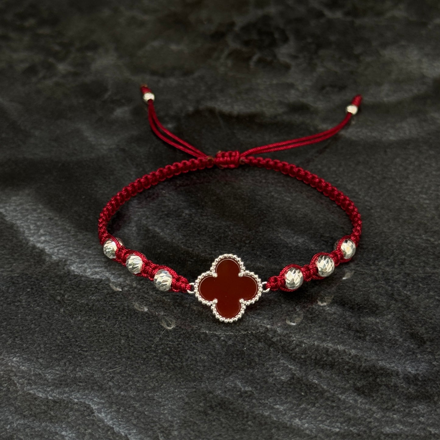 Pulsera Lucky Clover / Red / Plata 925