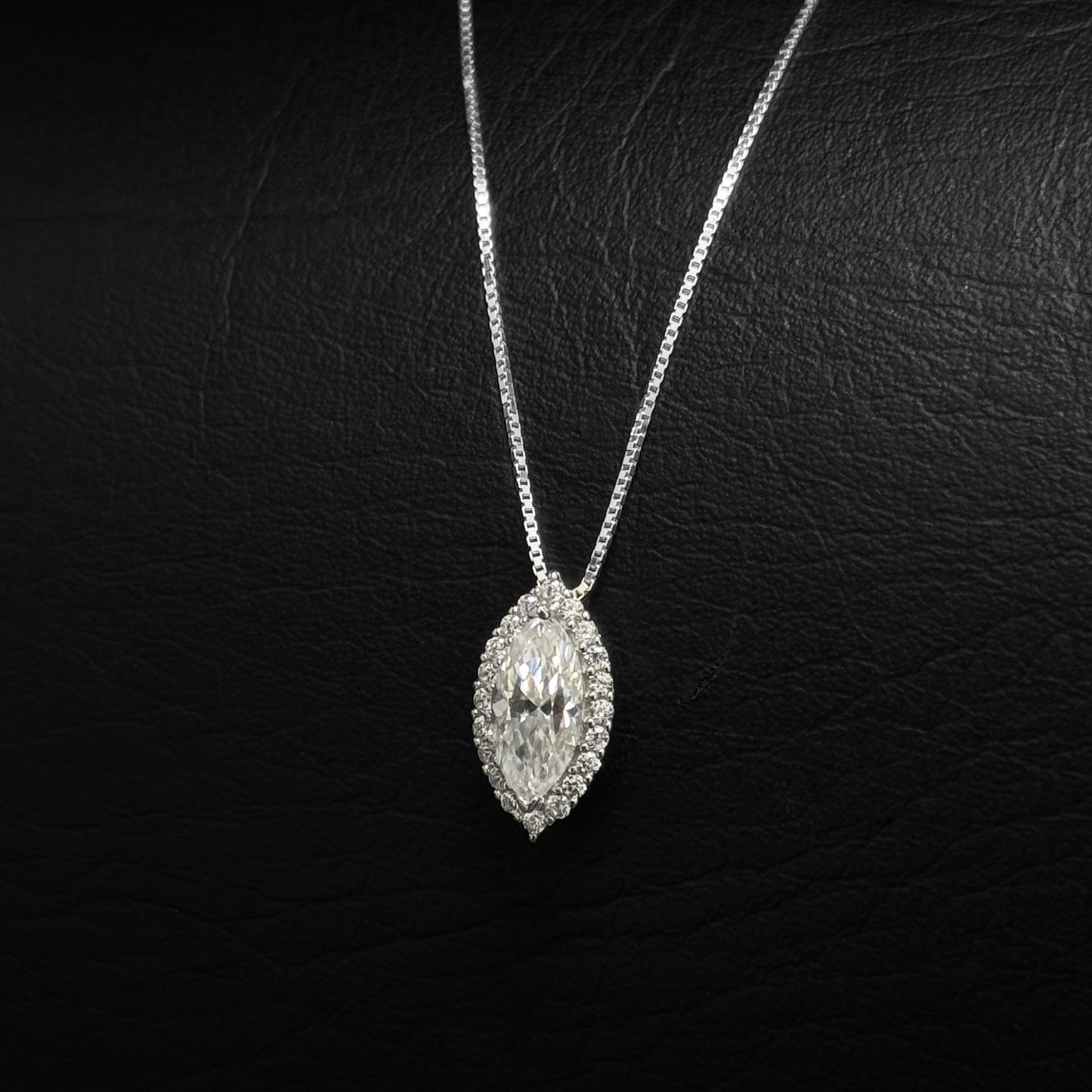 Cadena Veneciana & Dije Moissanita Marquesa / Bajo Fabricación / Plata 925