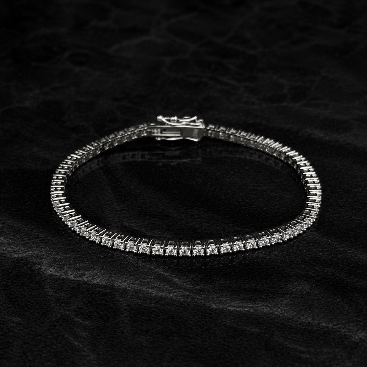 Pulsera Tenis 2mm / Full Moissanitas / Plata 925