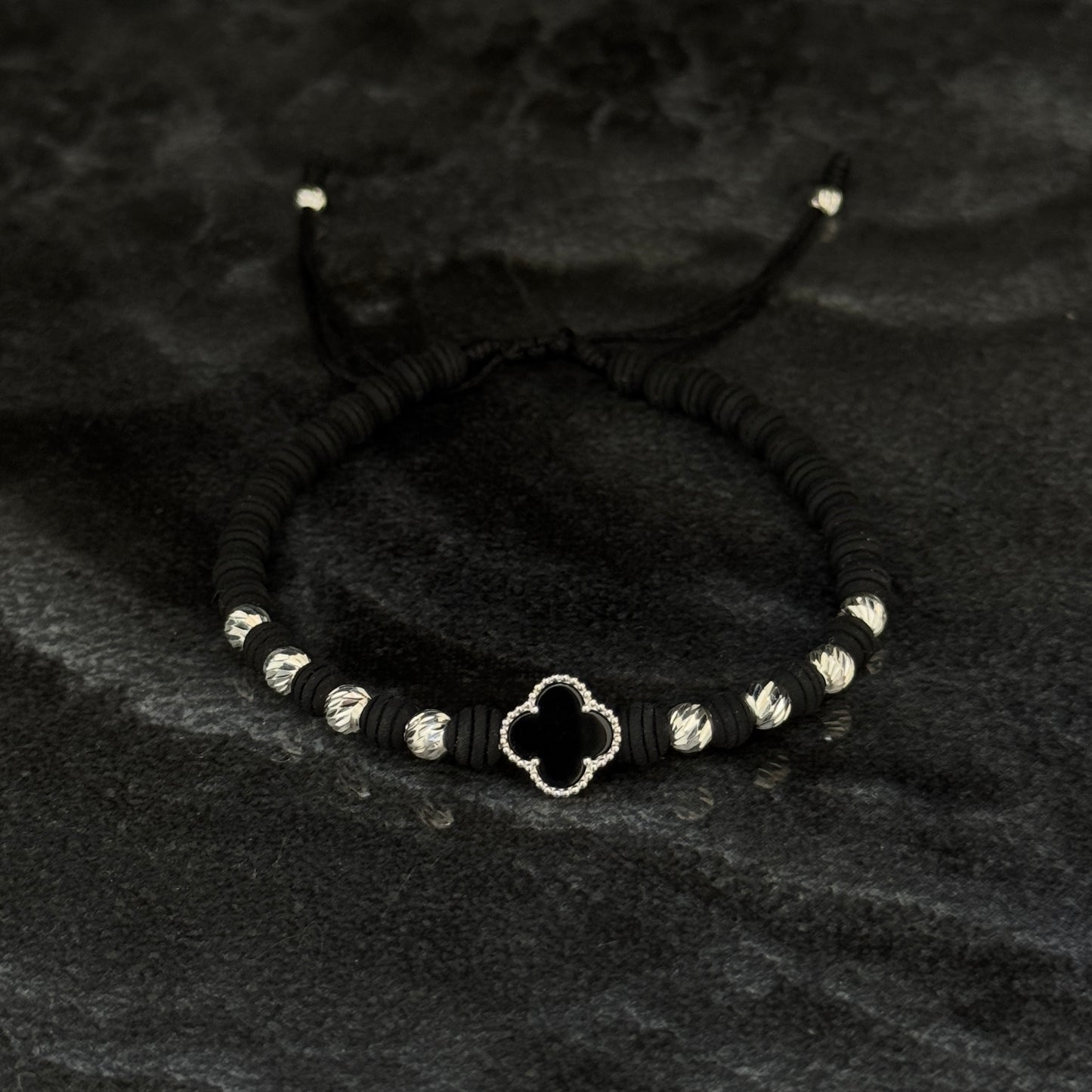 Pulsera Lucky Clover / Black / Plata 925