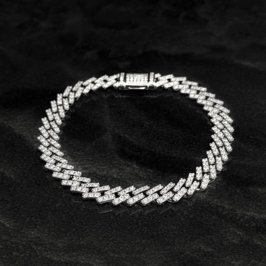 Pulsera Cubana Exclusiva 8mm / Moissanitas Lab / Plata 925