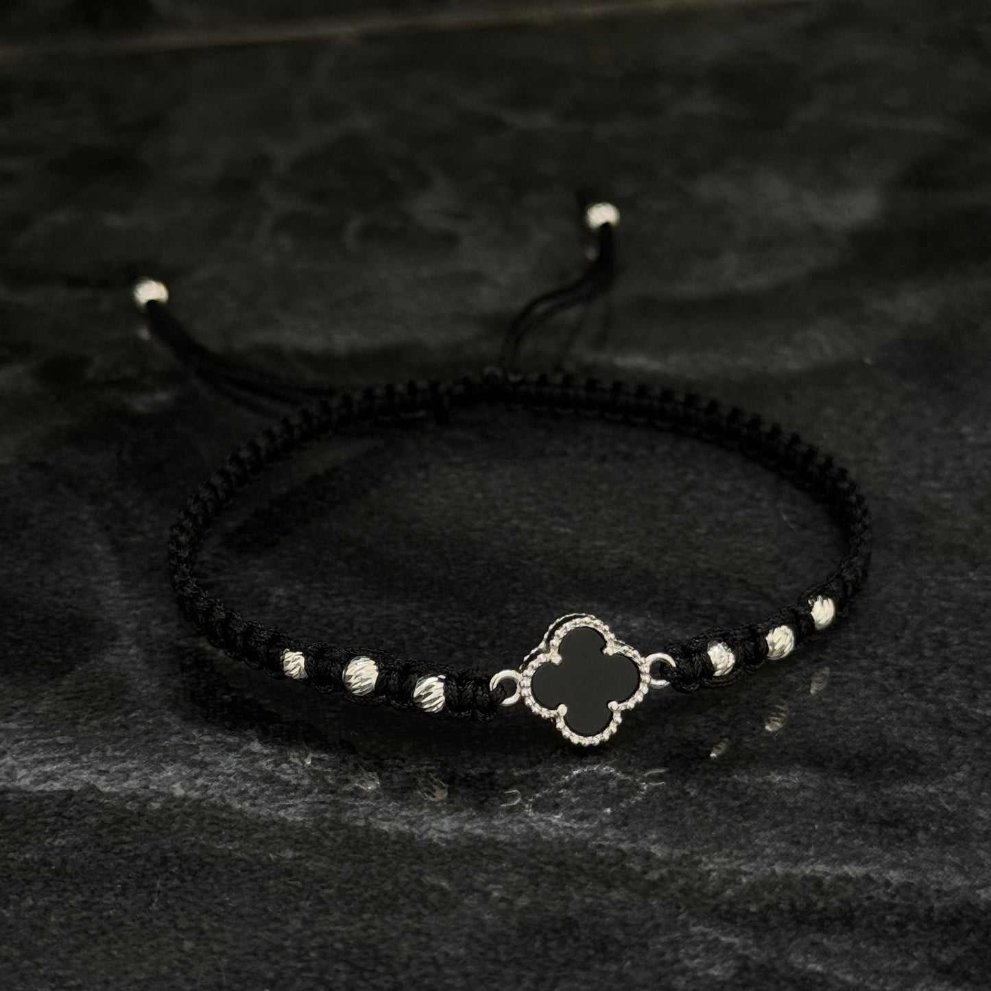 Pulsera Lucky Clover / Black / Plata 925