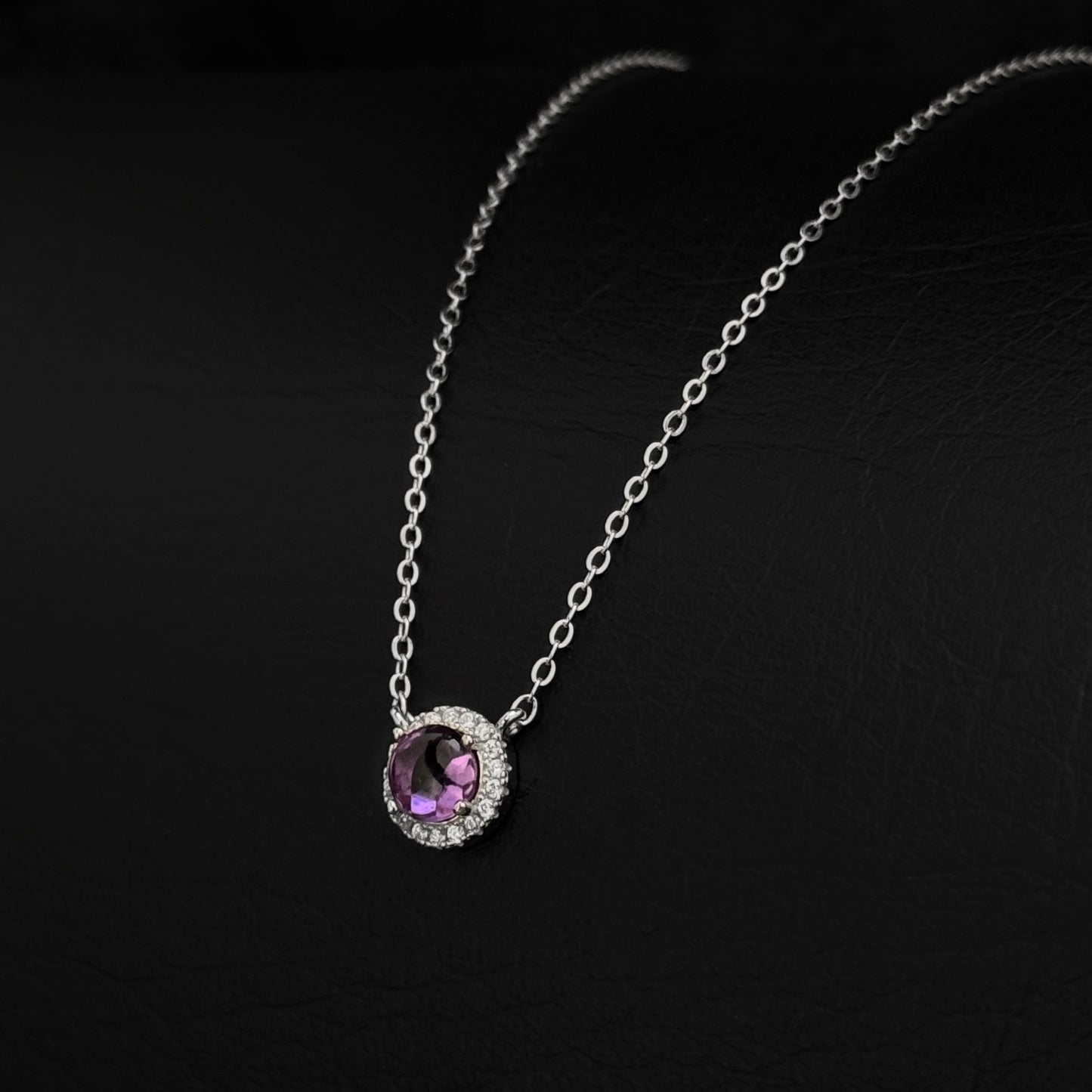 Cadena Veneciana & Dije Amatista / Plata 925