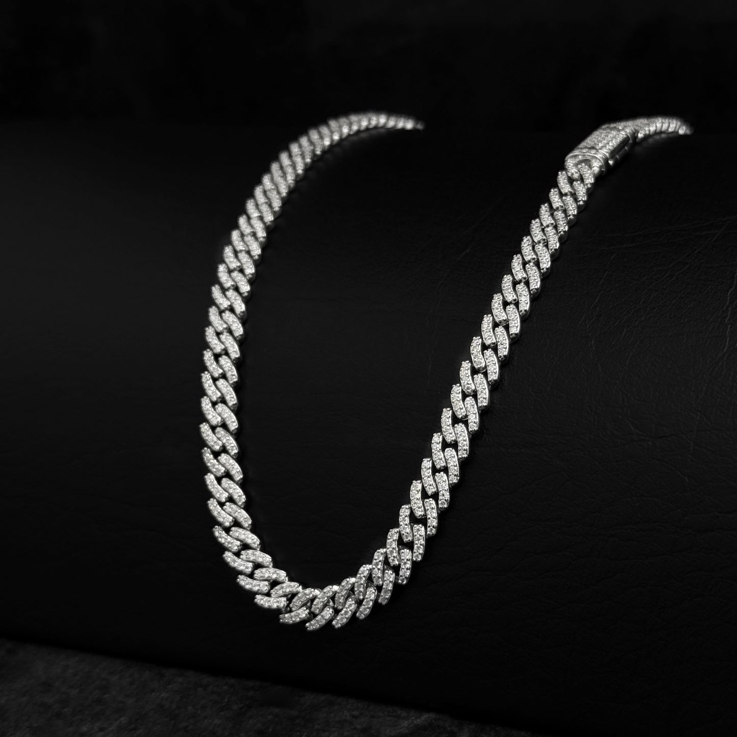 Cadena Cubana Exclusiva 6mm / Moissanitas Lab / Plata 925