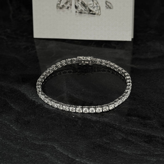 Pulsera Tenis 4mm / Moissanitas / Plata 925