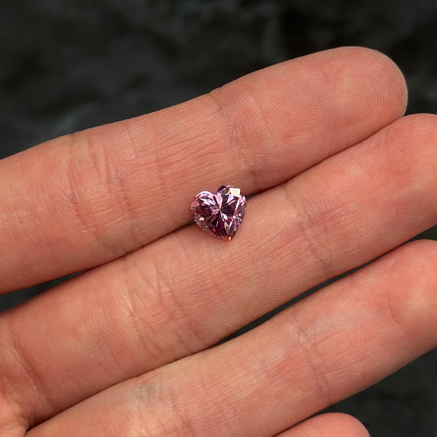 Moissanita Lab / Corazón Pink / 8mm x 8mm / 2cts