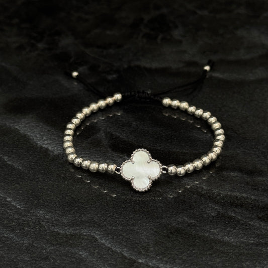 Pulsera Lucky Clover / White / Plata 925