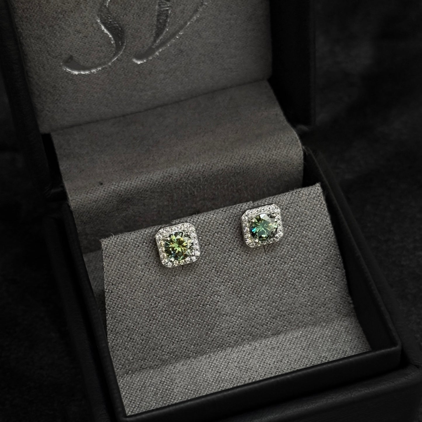 Topos Exclusivos / Moissanitas Lab Blue Green / Plata 925