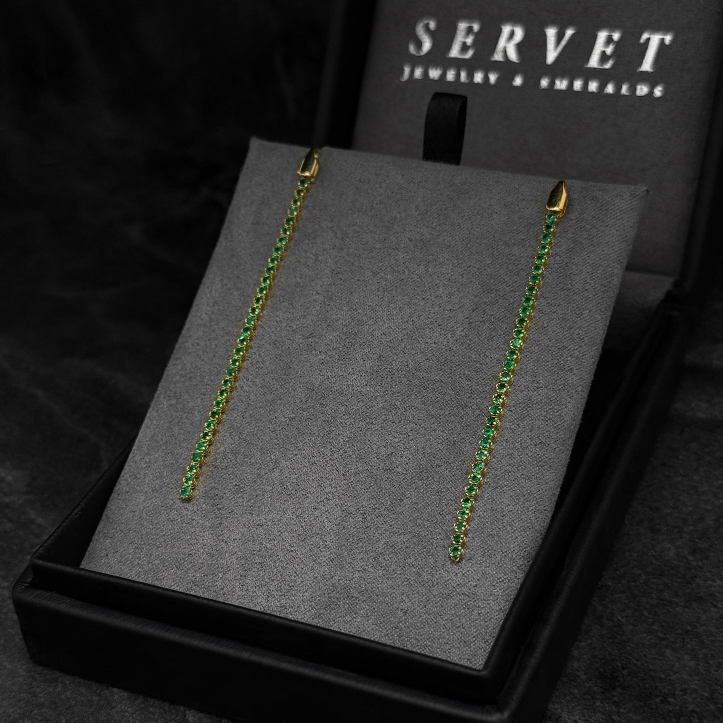 Aretes Alta Joyería / Esmeraldas Colombianas / Oro 18K