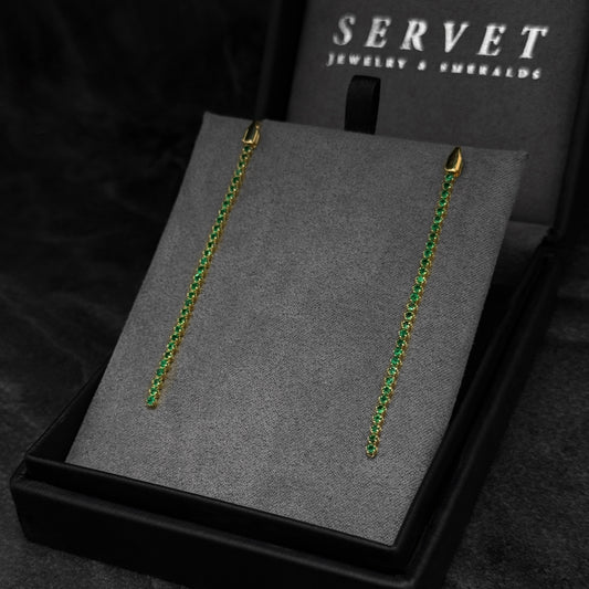 Aretes Alta Joyería / Esmeraldas Colombianas / Oro 18K