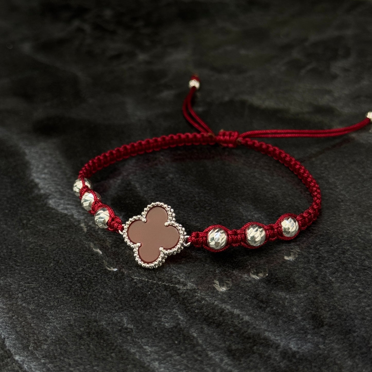 Pulsera Lucky Clover / Red / Plata 925