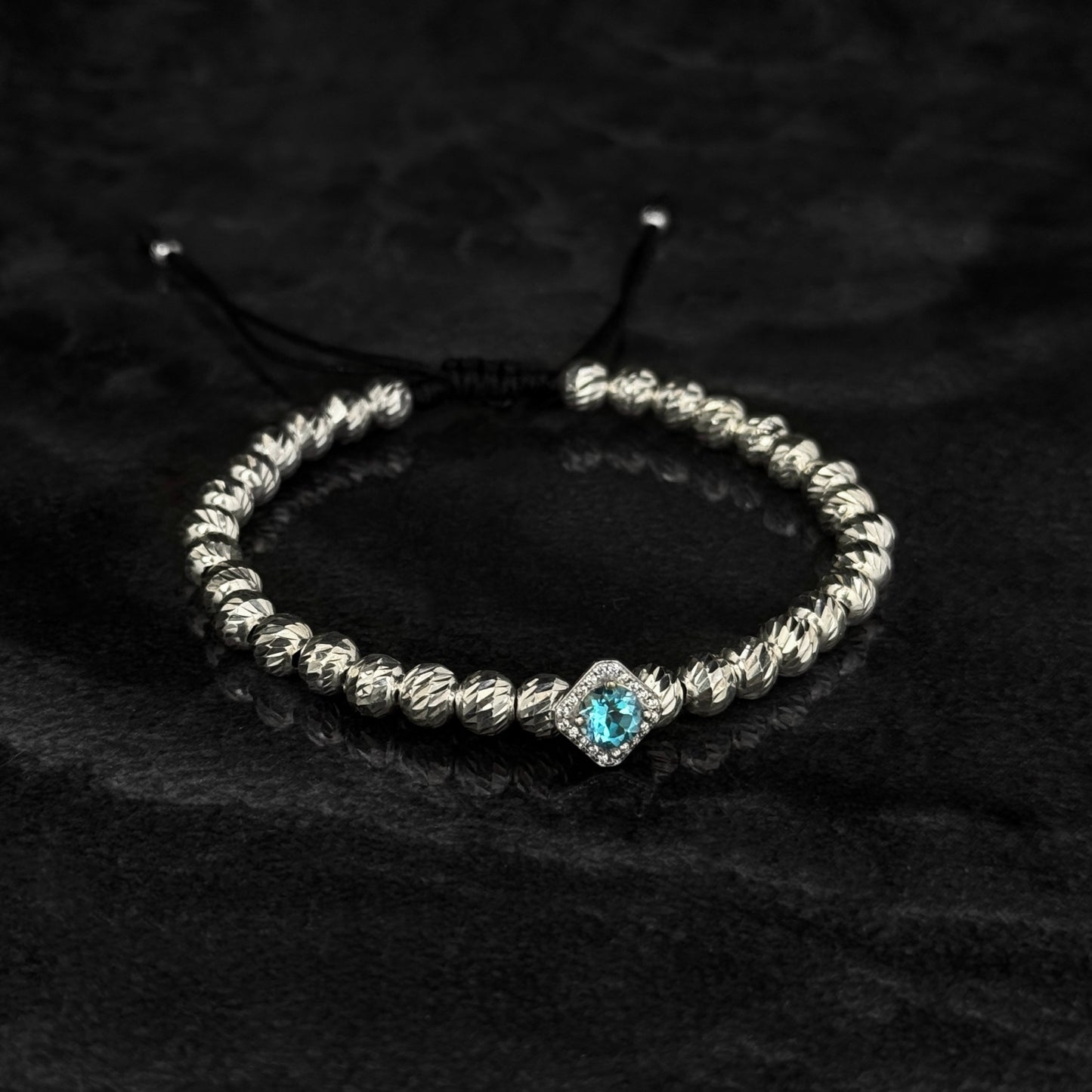 Pulsera Tejida / Topacio Natural / Plata 925