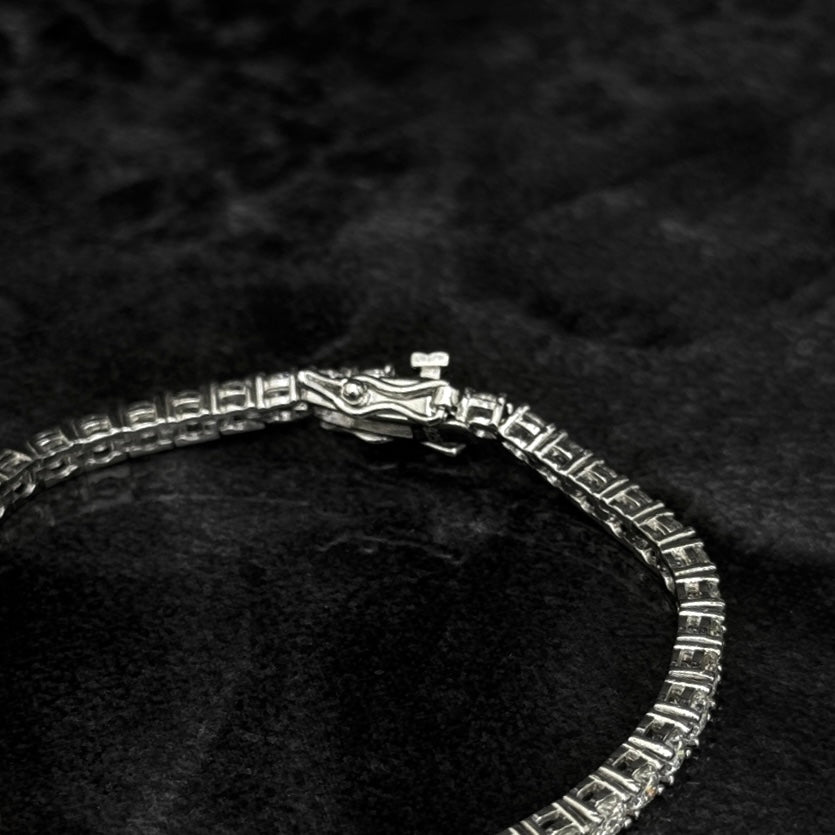 3mm Tennis Bracelet / Moissanites / Emerald / 925 Silver