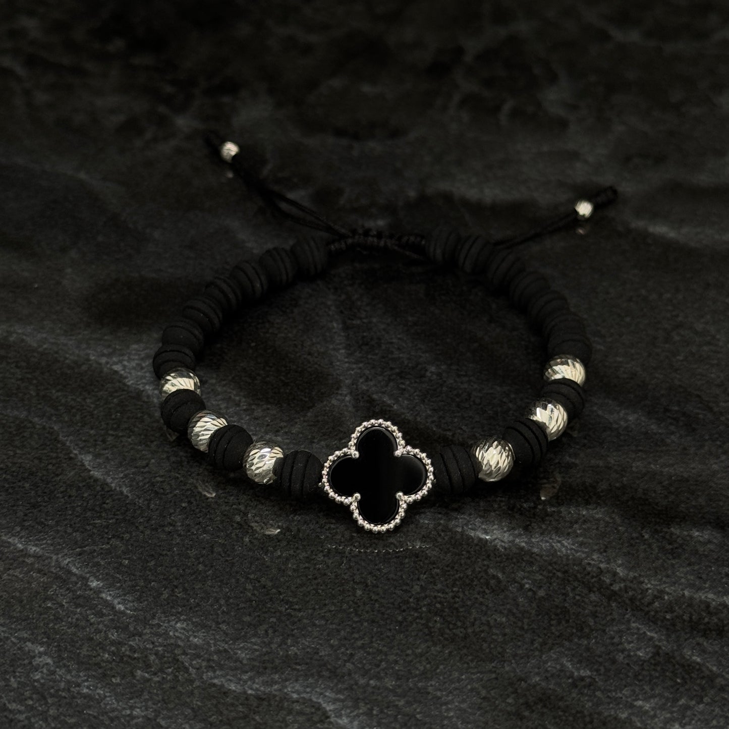 Pulsera Lucky Clover / Black / Plata 925