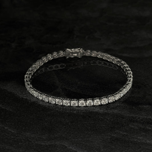 Pulsera Tenis 4mm / Full Moissanitas / Plata 925