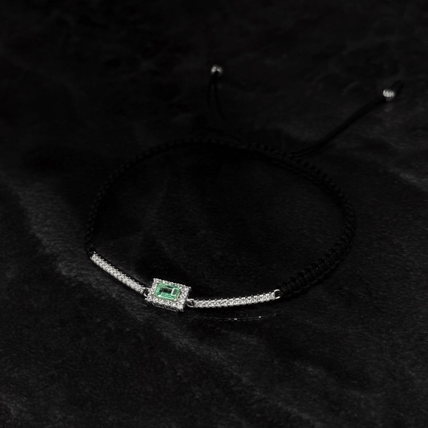 Pulsera Tejida Exclusiva / Esmeralda Colombiana / Plata 925