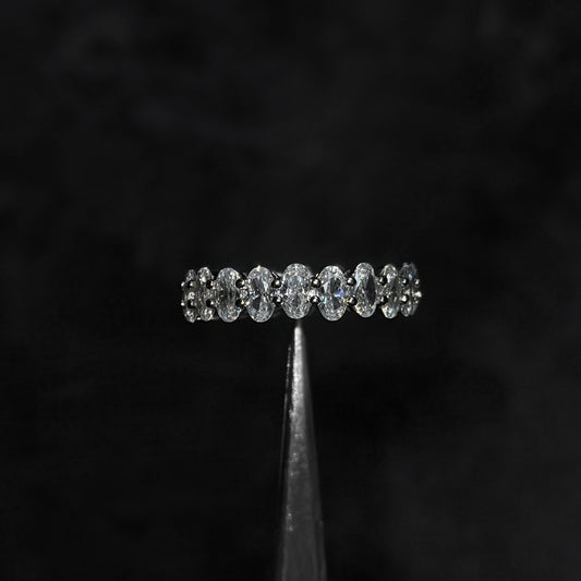 Anillo Sin Fin / Oval Cut / Moissanitas / Bajo Fabricación / Plata 925