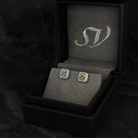 Topos Exclusivos / Moissanitas Lab Blue Green / Plata 925