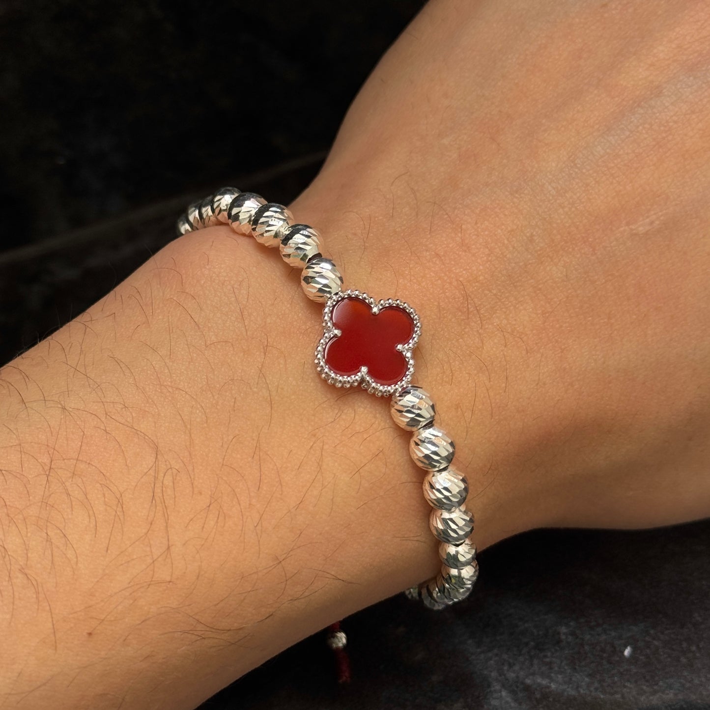 Pulsera Lucky Clover / Red / Plata 925