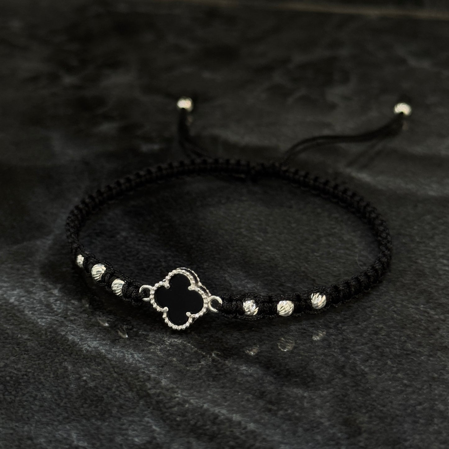 Pulsera Lucky Clover / Black / Plata 925