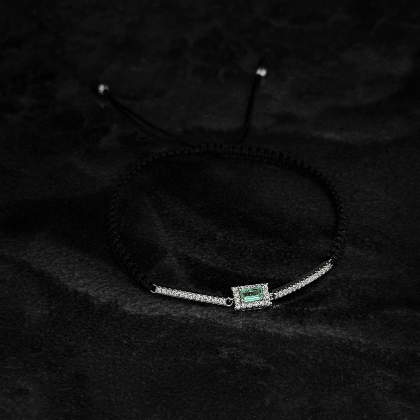 Pulsera Tejida Exclusiva / Esmeralda Colombiana / Plata 925
