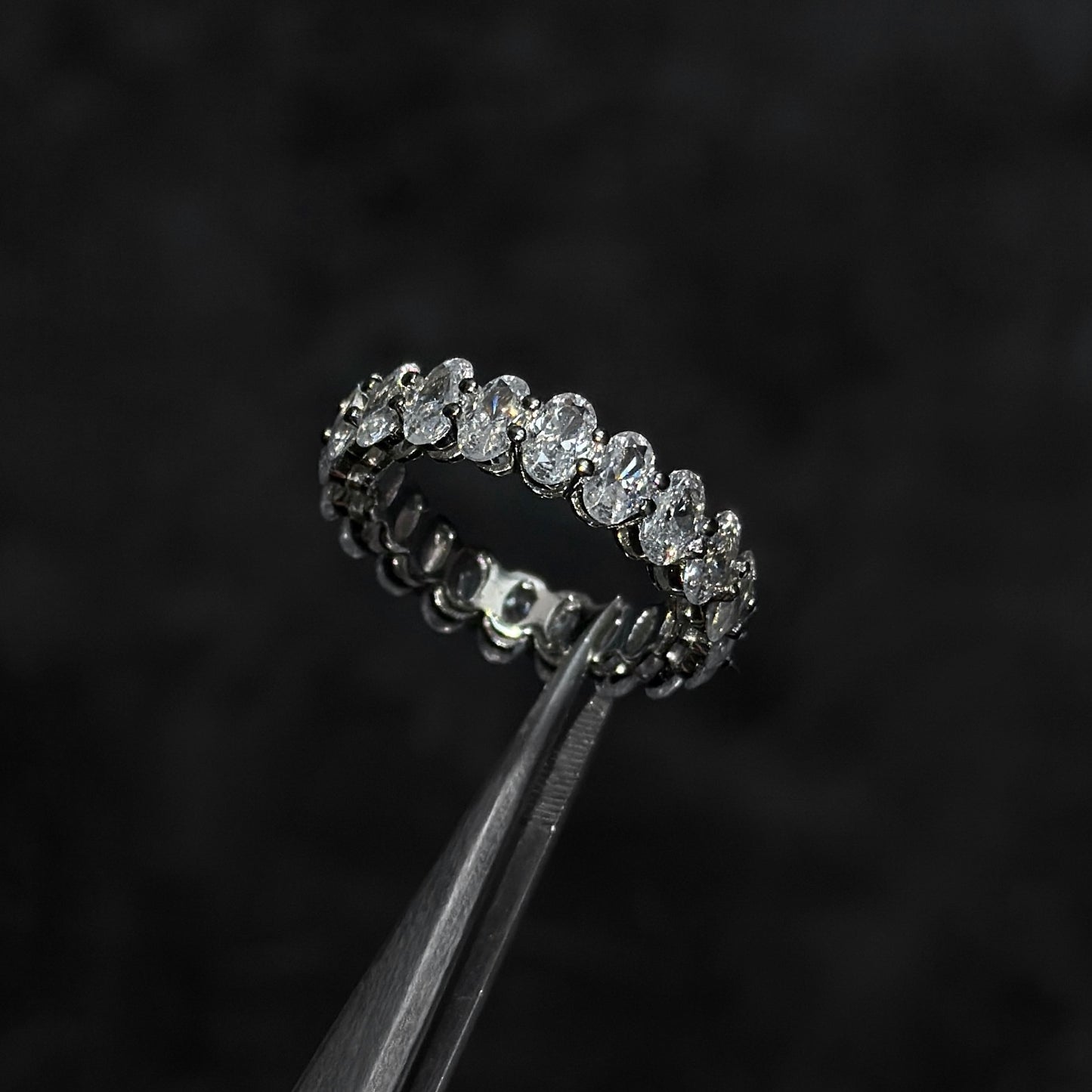 Anillo Sin Fin / Oval Cut / Moissanitas / Bajo Fabricación / Plata 925