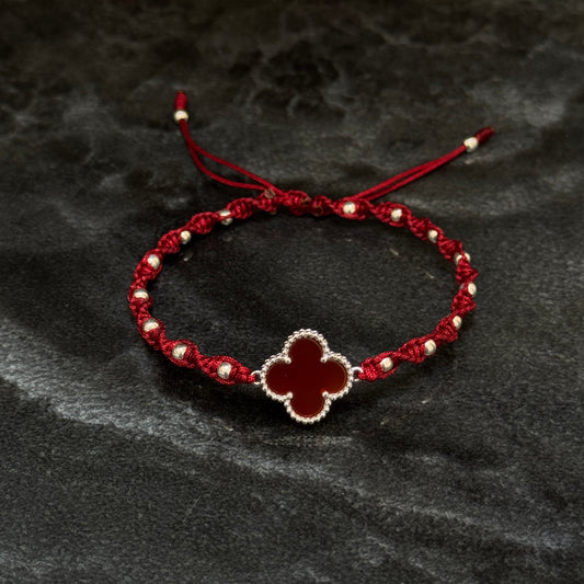 Pulsera Lucky Clover / Red / Plata 925