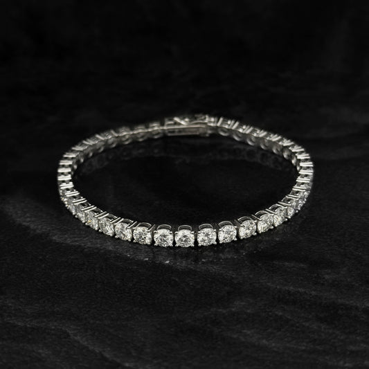 Pulsera Tenis 5mm / Full Moissanitas / Plata 925