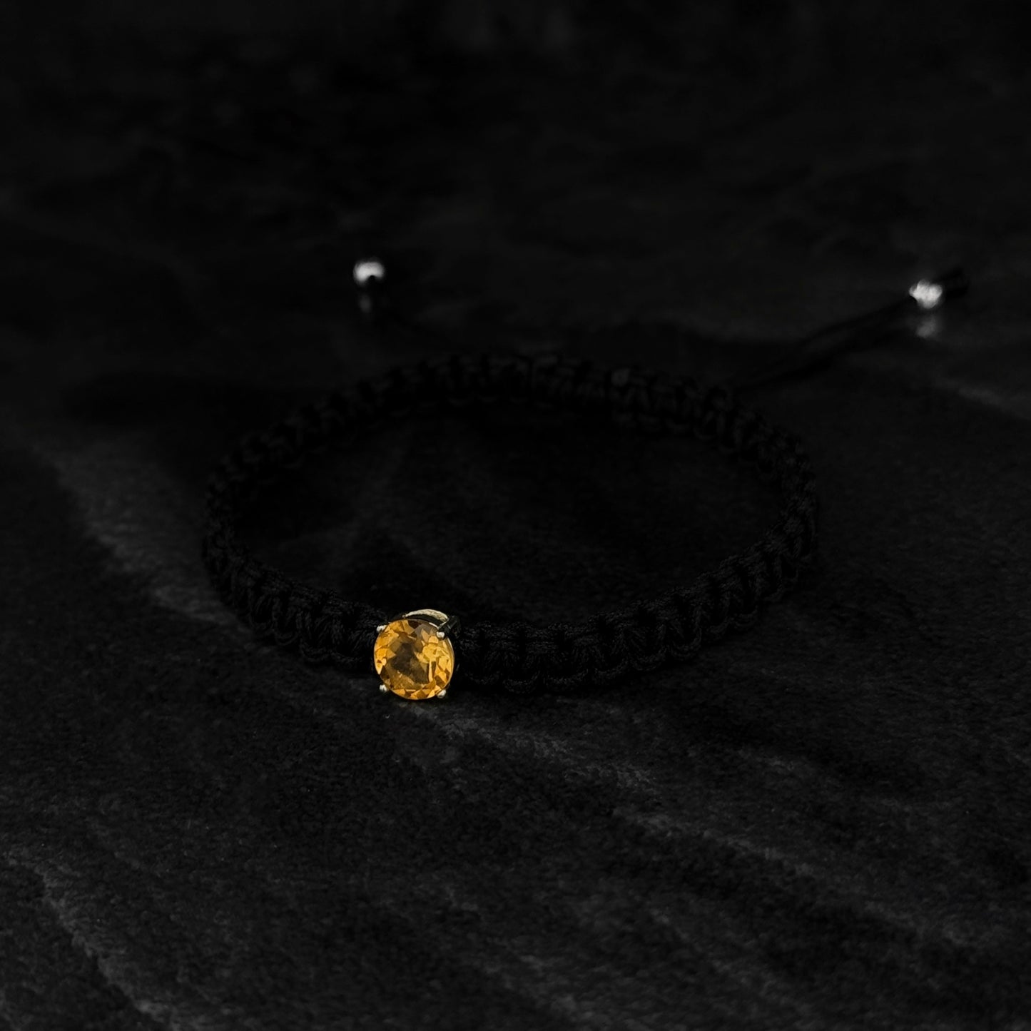 Pulsera Tejida de Lujo / Citrino Natural / Plata 925