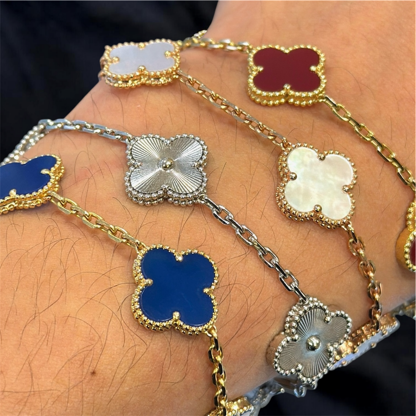 Pulsera Lucky Clover “Blue” / Oro Amarillo 18K