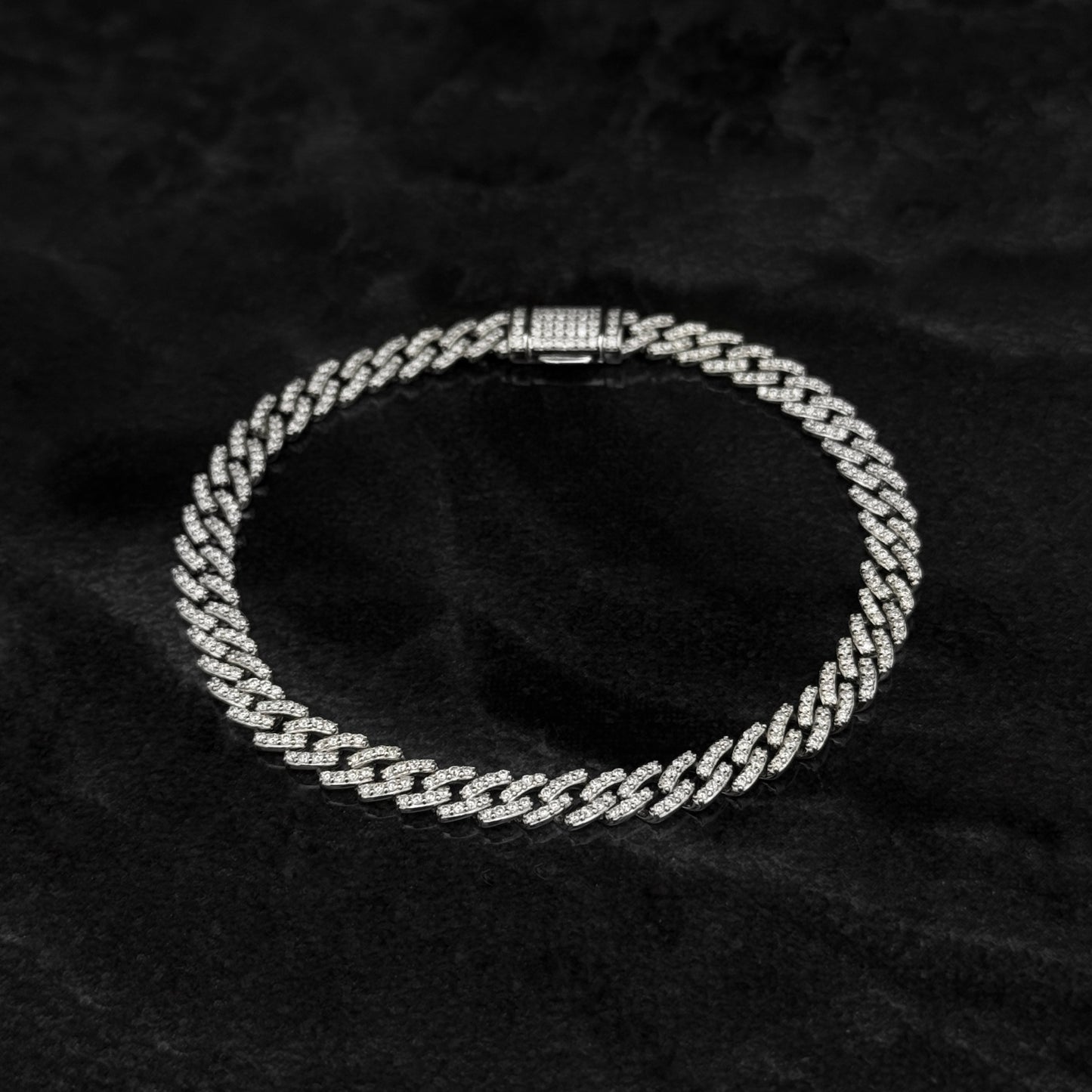 Pulsera Cubana Exclusiva 6mm / Moissanitas Lab / Plata 925
