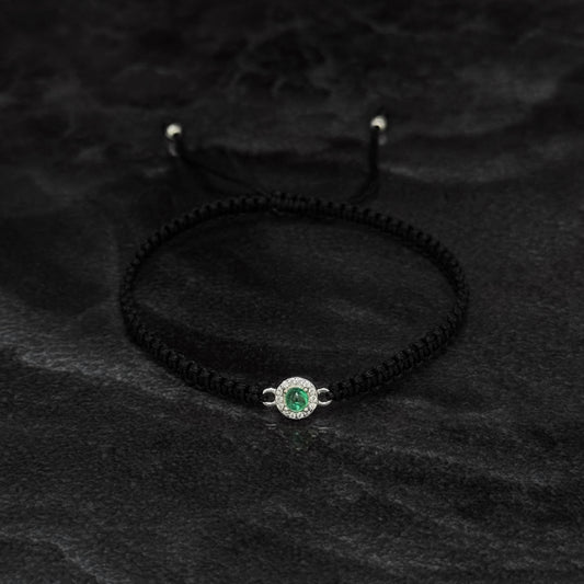 Pulsera Tejida / Esmeralda Colombiana / Plata 925